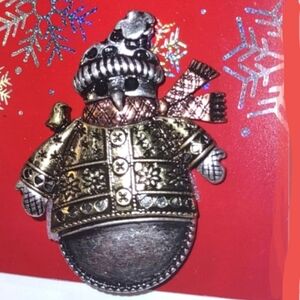 Snowman Brooch New on card